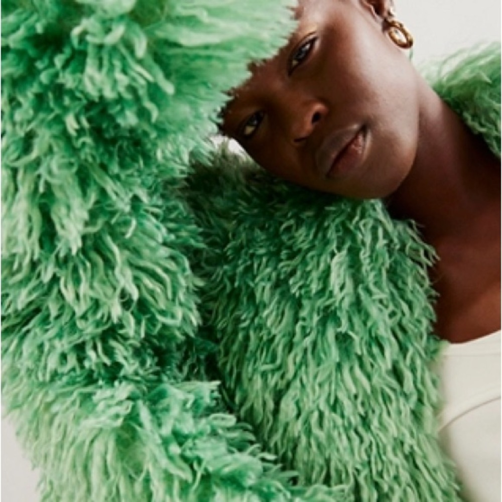 Free People Green Teddy Jacket